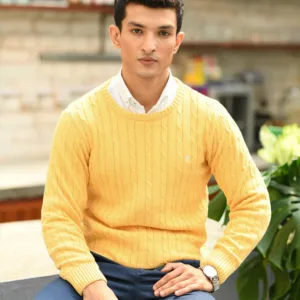Mustard cable Knit Sweater
