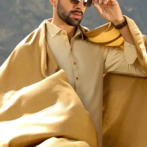 Camel Woolen Shawl for Men