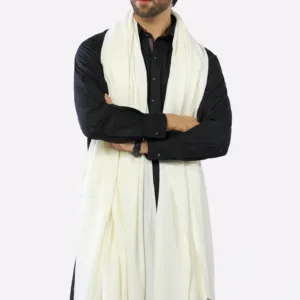 Cream Woolen Shawl for Mens